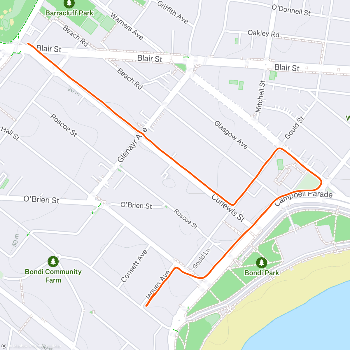 Map of the activity, Cool Down.