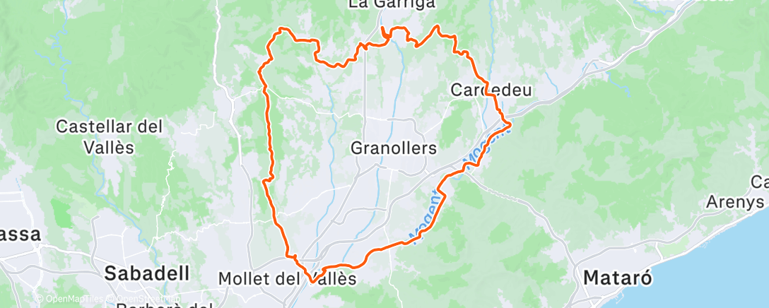 Map of the activity, Bicicleta por la tarde