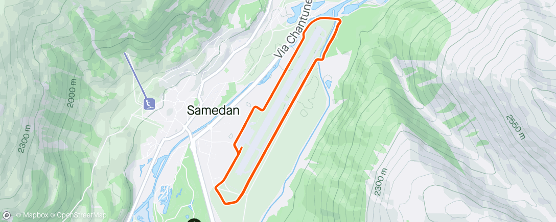 Map of the activity, 6 laps