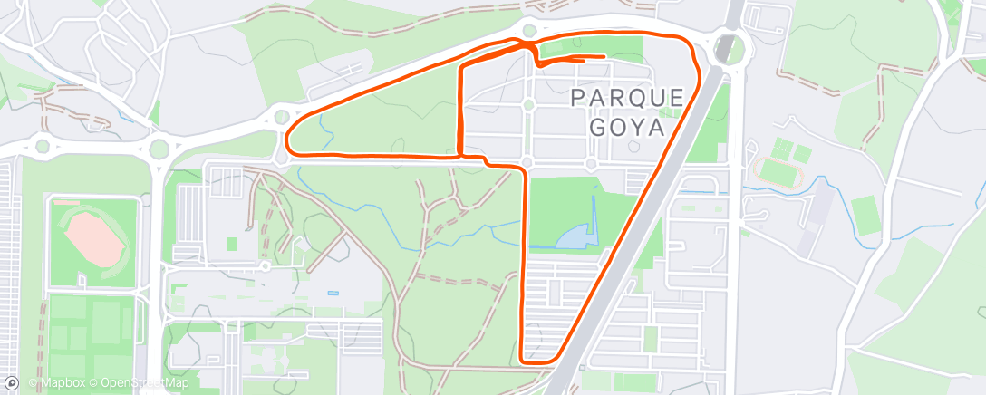 Map of the activity, Carrera de noche