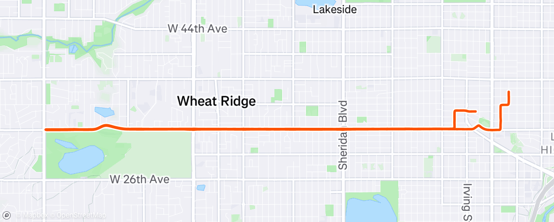 Map of the activity, Evening Ride
