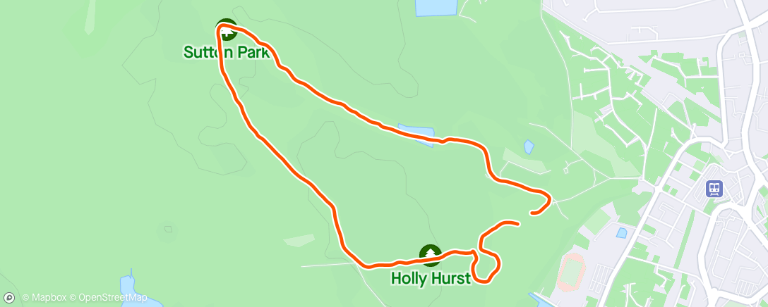 Map of the activity, Sutton park relay 4.33k  leg 4