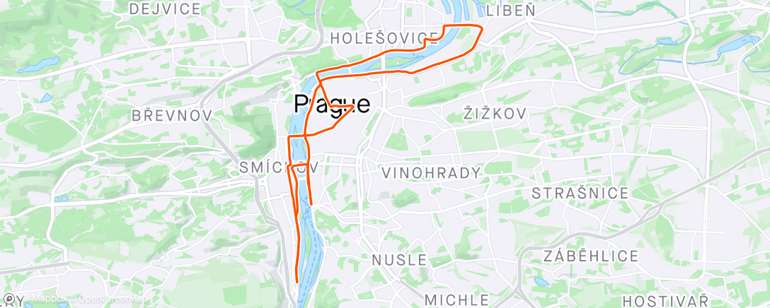 Map of the activity, Pražský půlmaraton 1:13:13