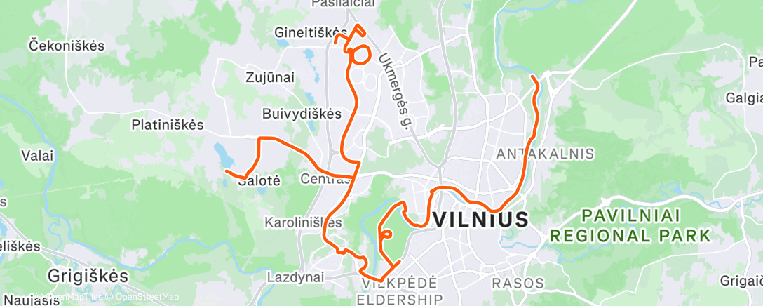 Map of the activity, Morning Run