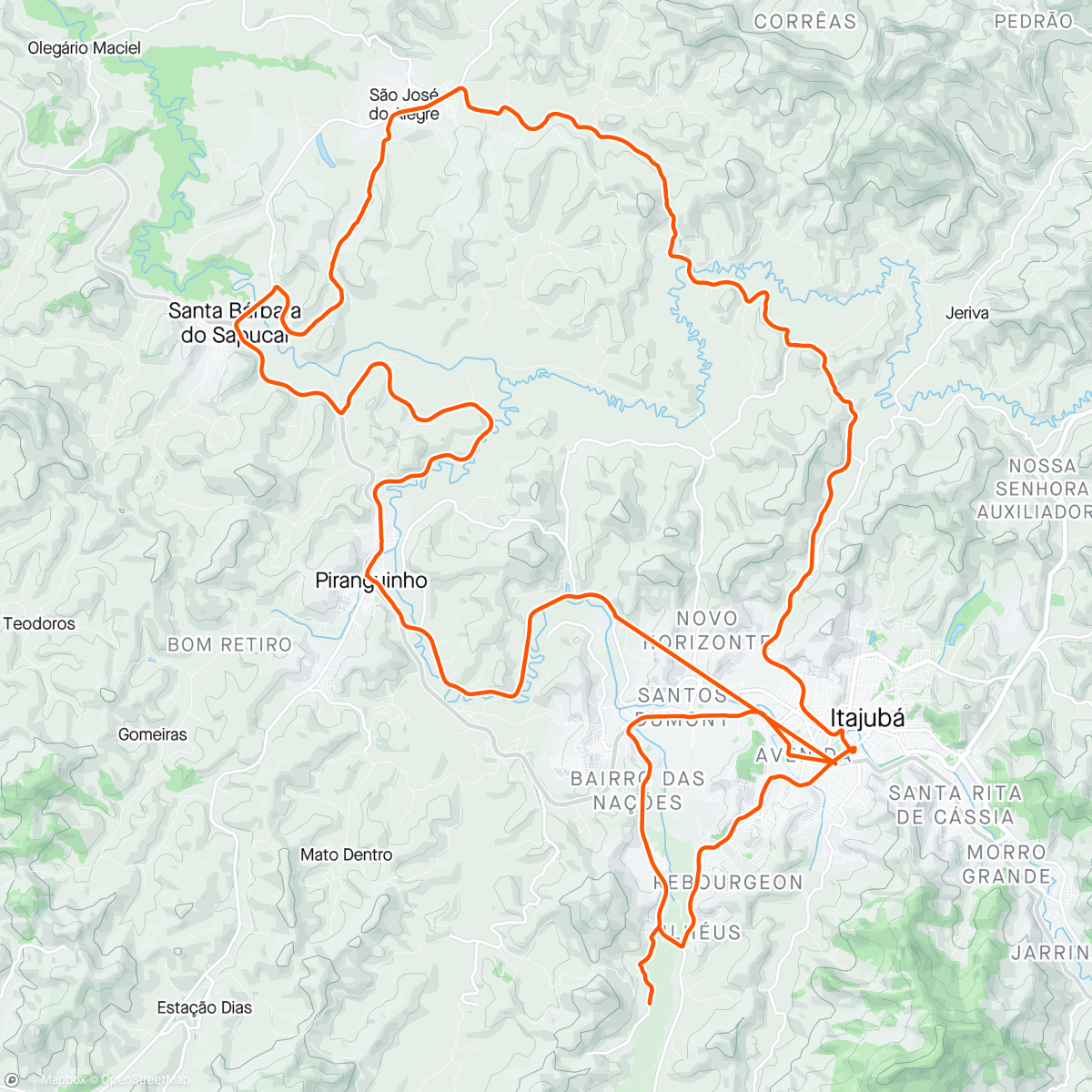 Map of the activity, Pedal de sábado