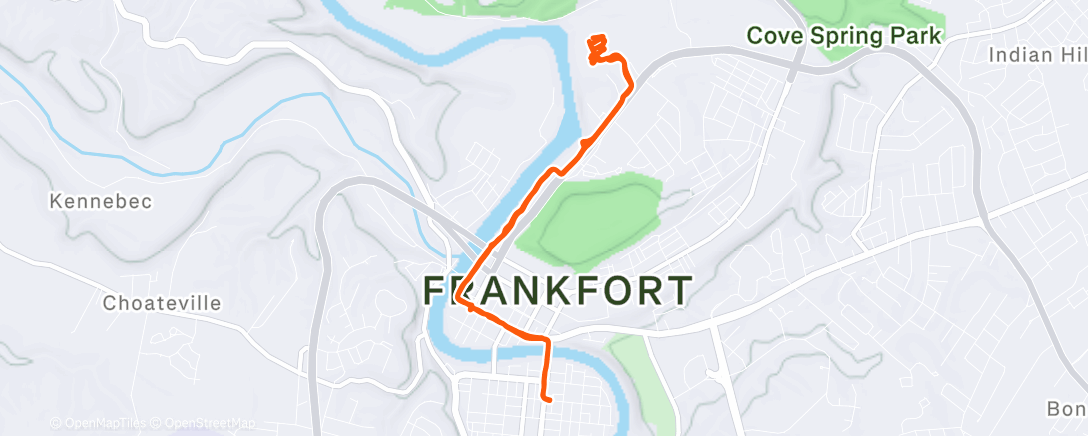 Map of the activity, Visit downtown Frankfort, KY and Buffalo Trace Distillery