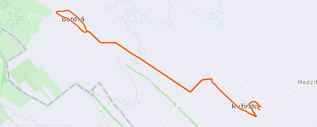 Map of the activity, Afternoon Run