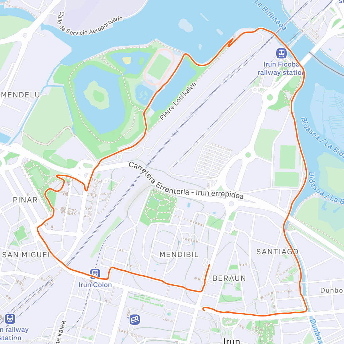 Map of the activity, I run in Irun