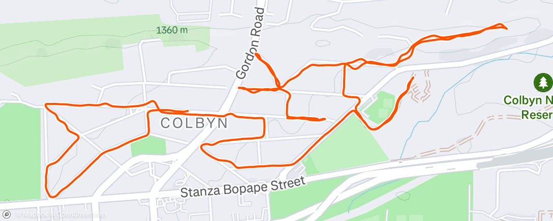 Map of the activity, Morning Run