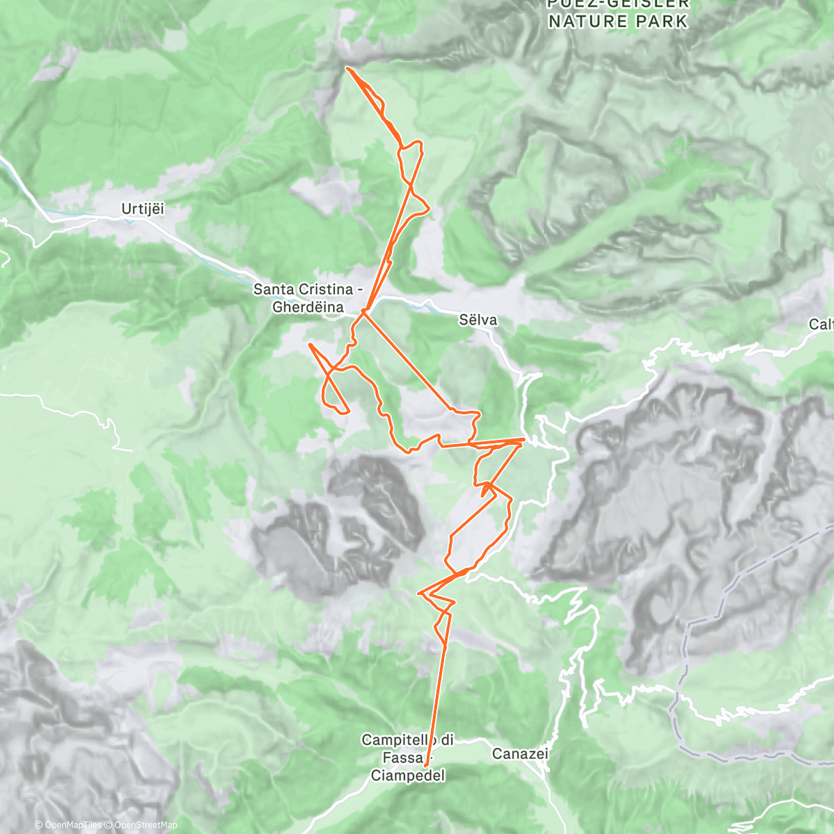 Map of the activity, Seceda Tour D5