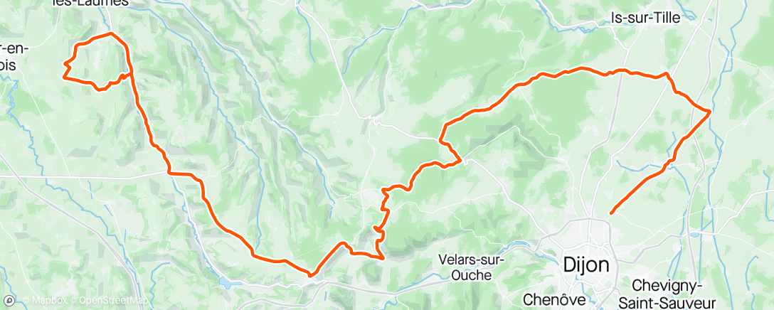 Map of the activity, Tour de Côte d'Or Étape 2