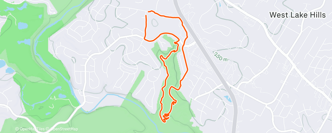 Map of the activity, Afternoon Trail Run