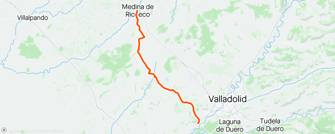 Mapa de la actividad (CAMINO DE SANTIAGO desde MADRID • 8⁰ ETAPA (De Simancas a Medina de Ríoseco))