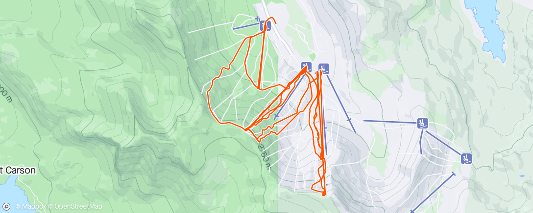 Map of the activity, Epic conditions at Kirkwood