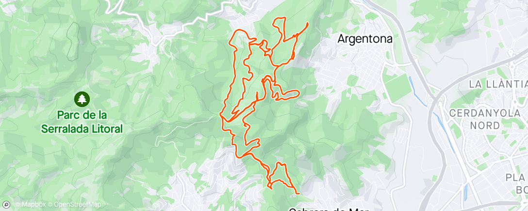 Карта физической активности (Ciclismo al aire libre)