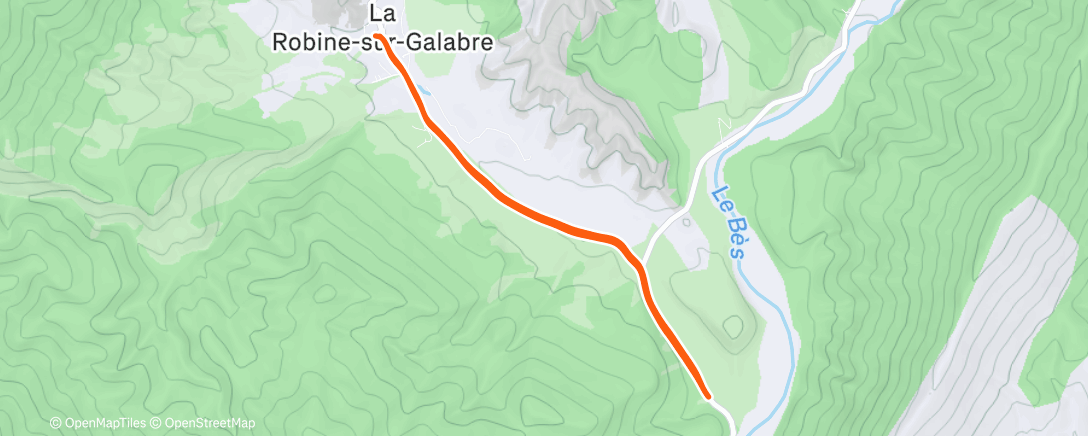 Map of the activity, Afternoon Run