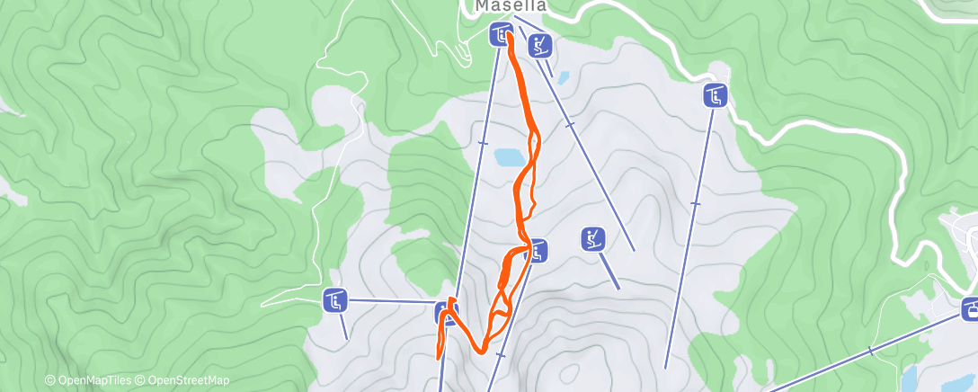 Map of the activity, Esquí fuera de pista a la hora del almuerzo