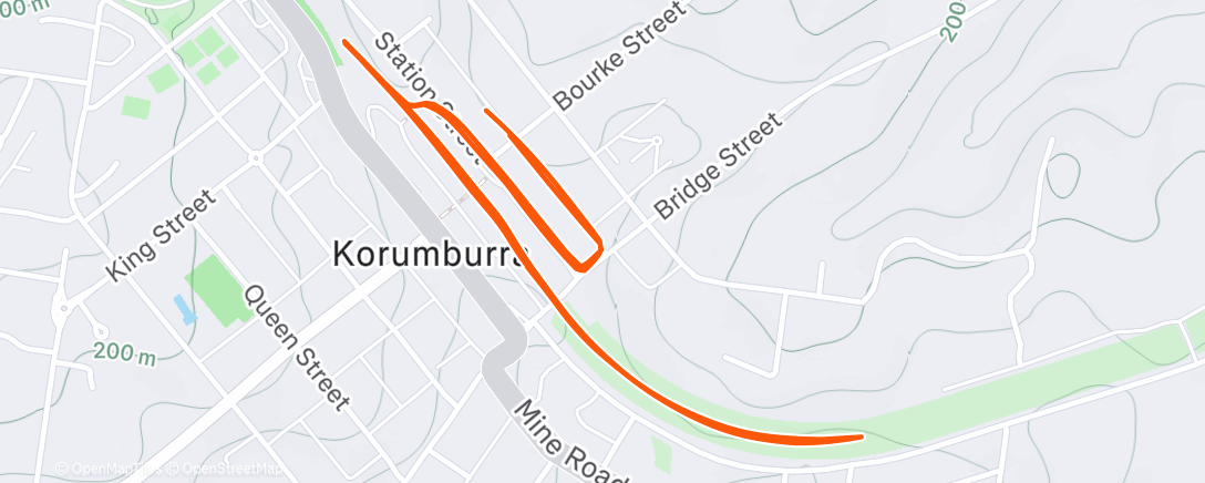 Map of the activity, Evening Run