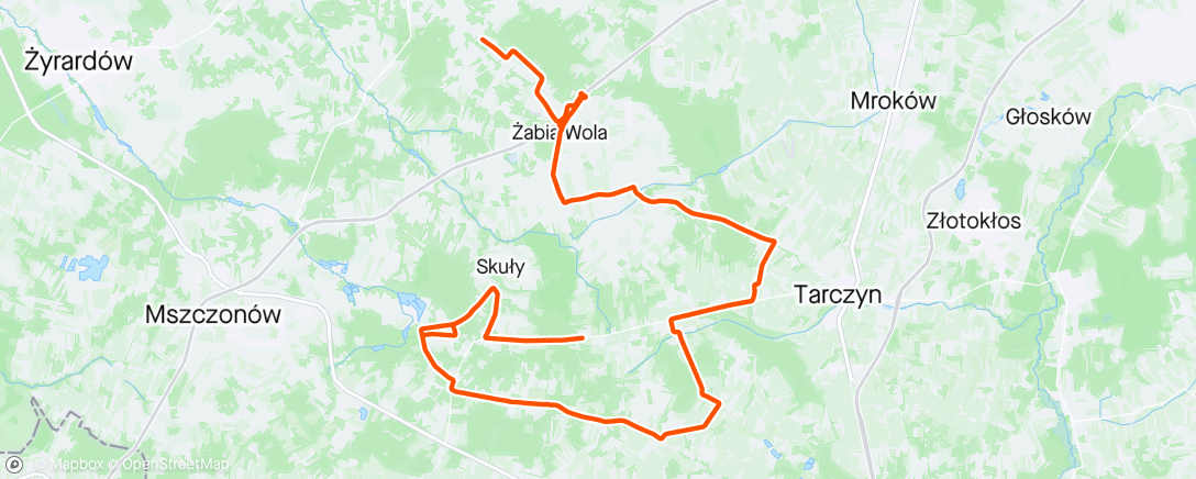 Map of the activity, Śmigus Aprilis Ride