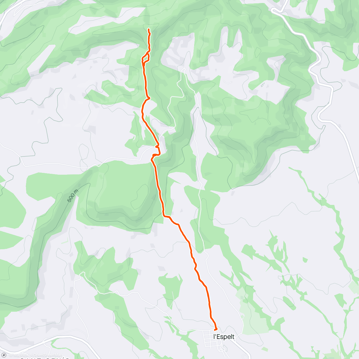 Map of the activity, Easy trail run