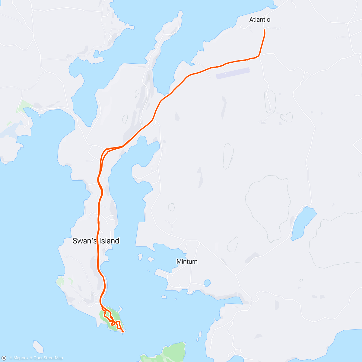 Mapa de la actividad, Swans island adventure