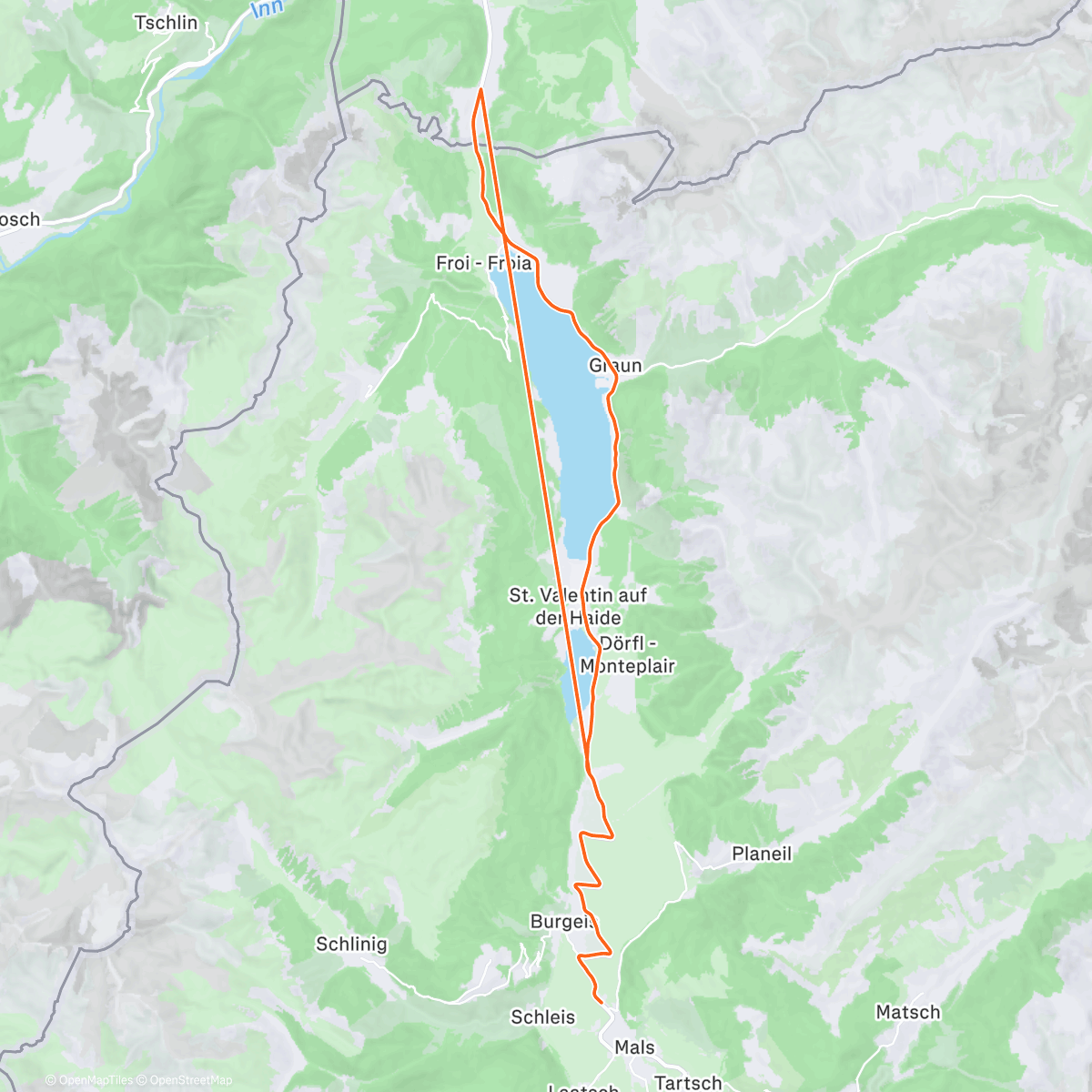 Map of the activity, ROUVY - Lago di Resia & Nauders | Italy