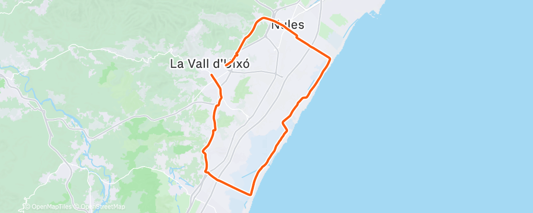 Map of the activity, Bicicleta por la tarde