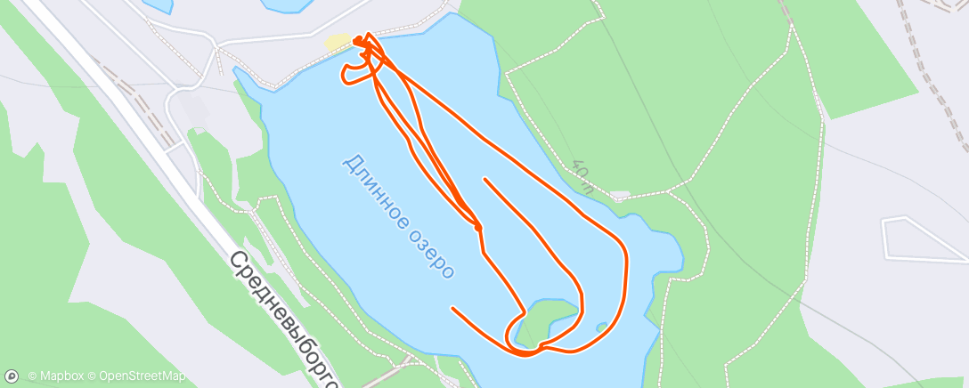 Map of the activity, Гребля на доске стоя (день)