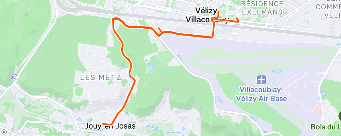 Map of the activity, Sortie VTT dans l'après-midi