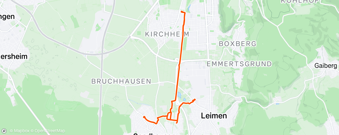 Map of the activity, Night Ride