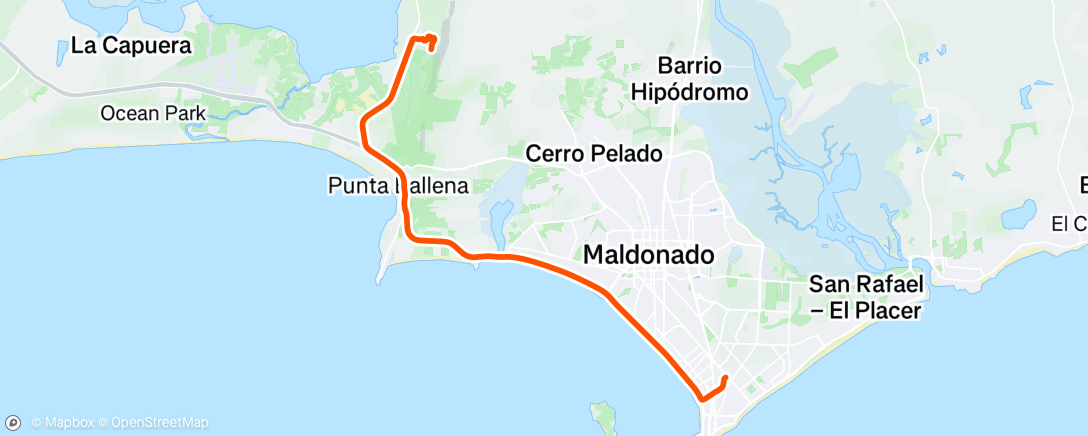 Map of the activity, Bicicleta a la hora del almuerzo