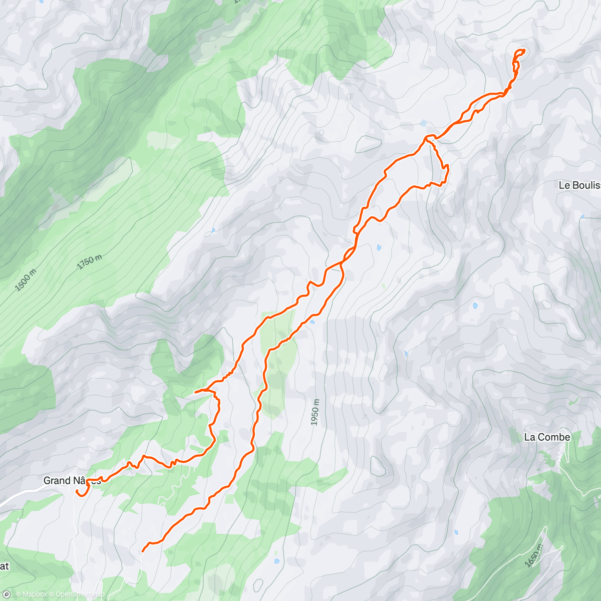 Mapa de la actividad (Collégiale au Nant du Beurre + rab avec Fabien)