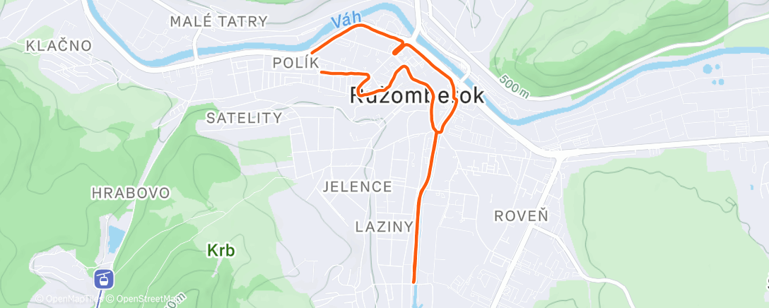 Map of the activity, Evening Run
