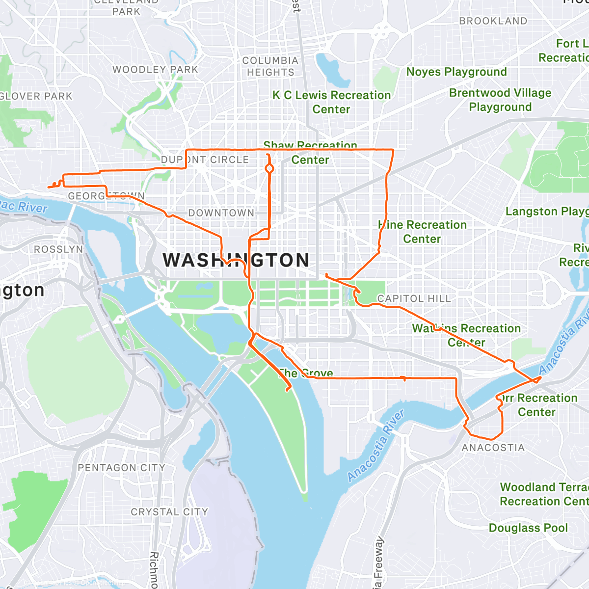 Map of the activity, 13 Trees 🌲 ride