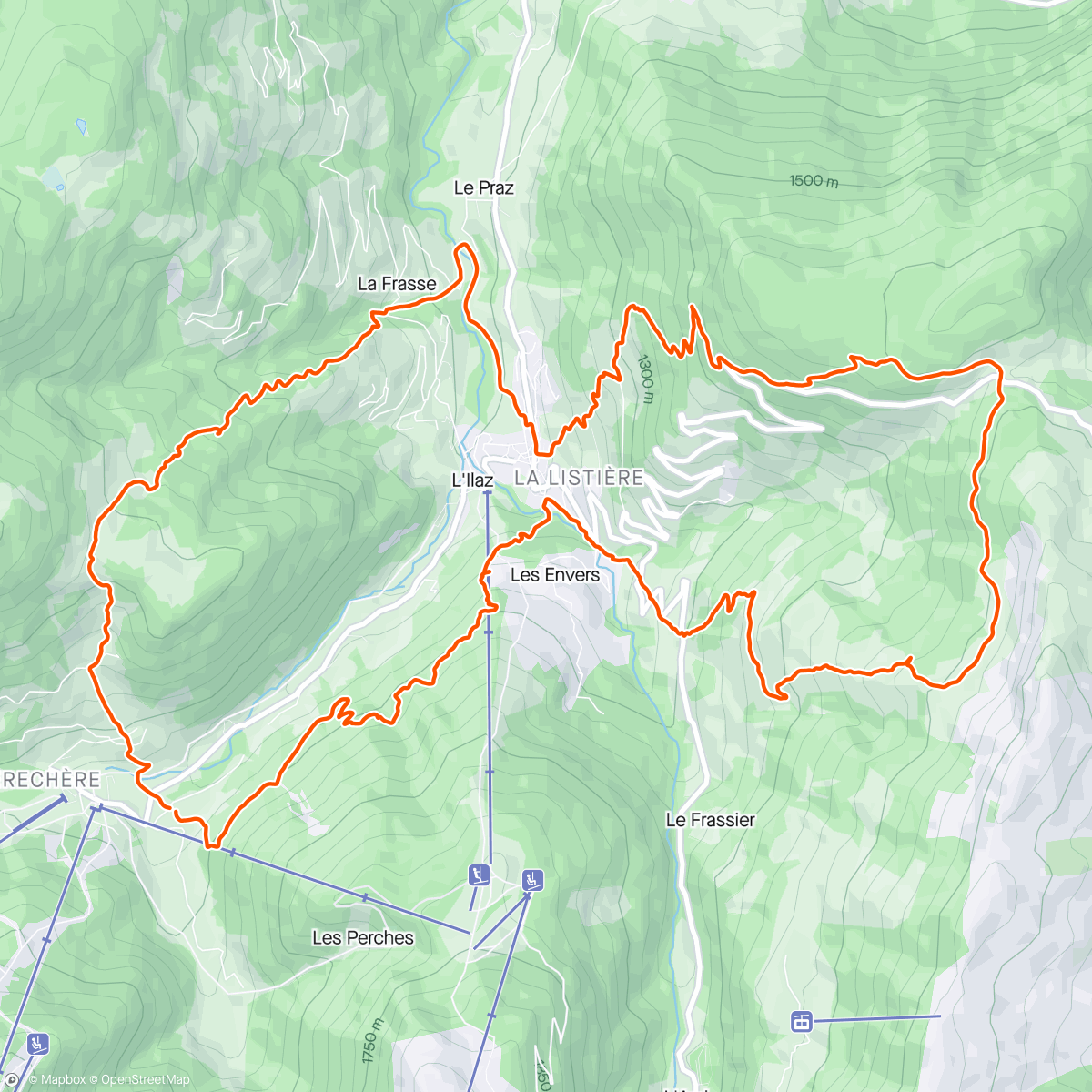 Map of the activity, Col du pré (AH)