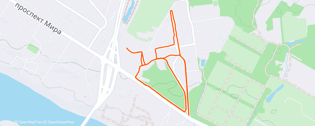 Map of the activity, Evening Run