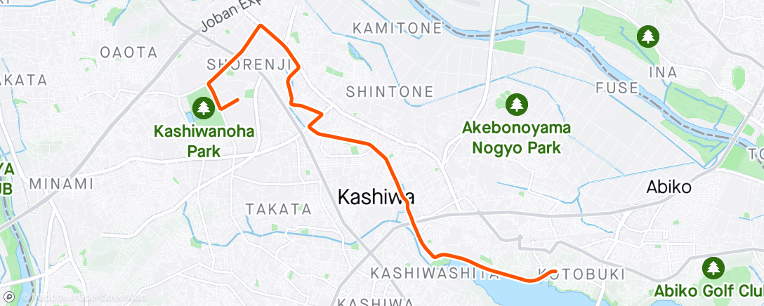 Map of the activity, ROUVY - Chiba Pref. | Kashiwanoha