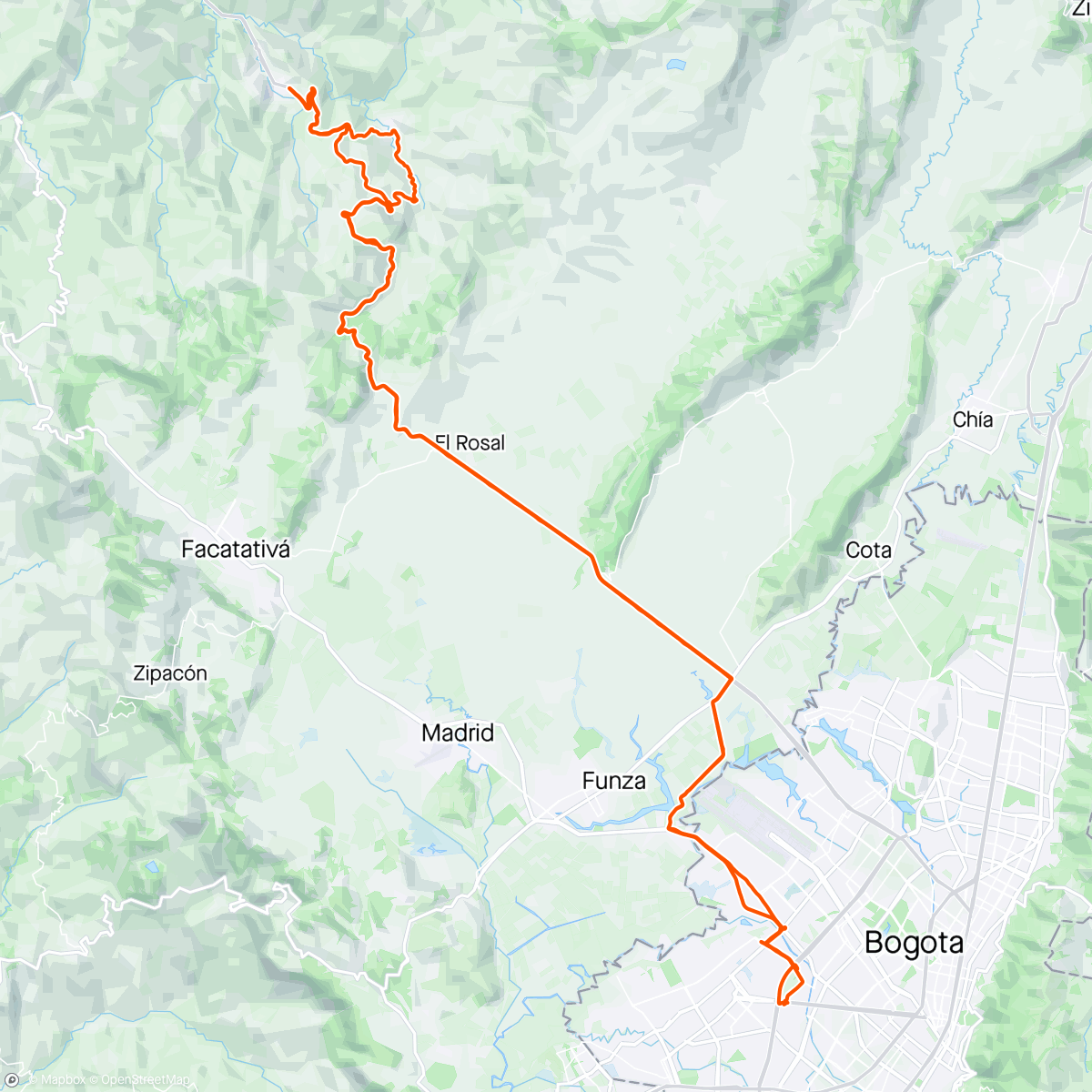 Map of the activity, Vuelta por san Francisco, con plus a la Vega y regresar