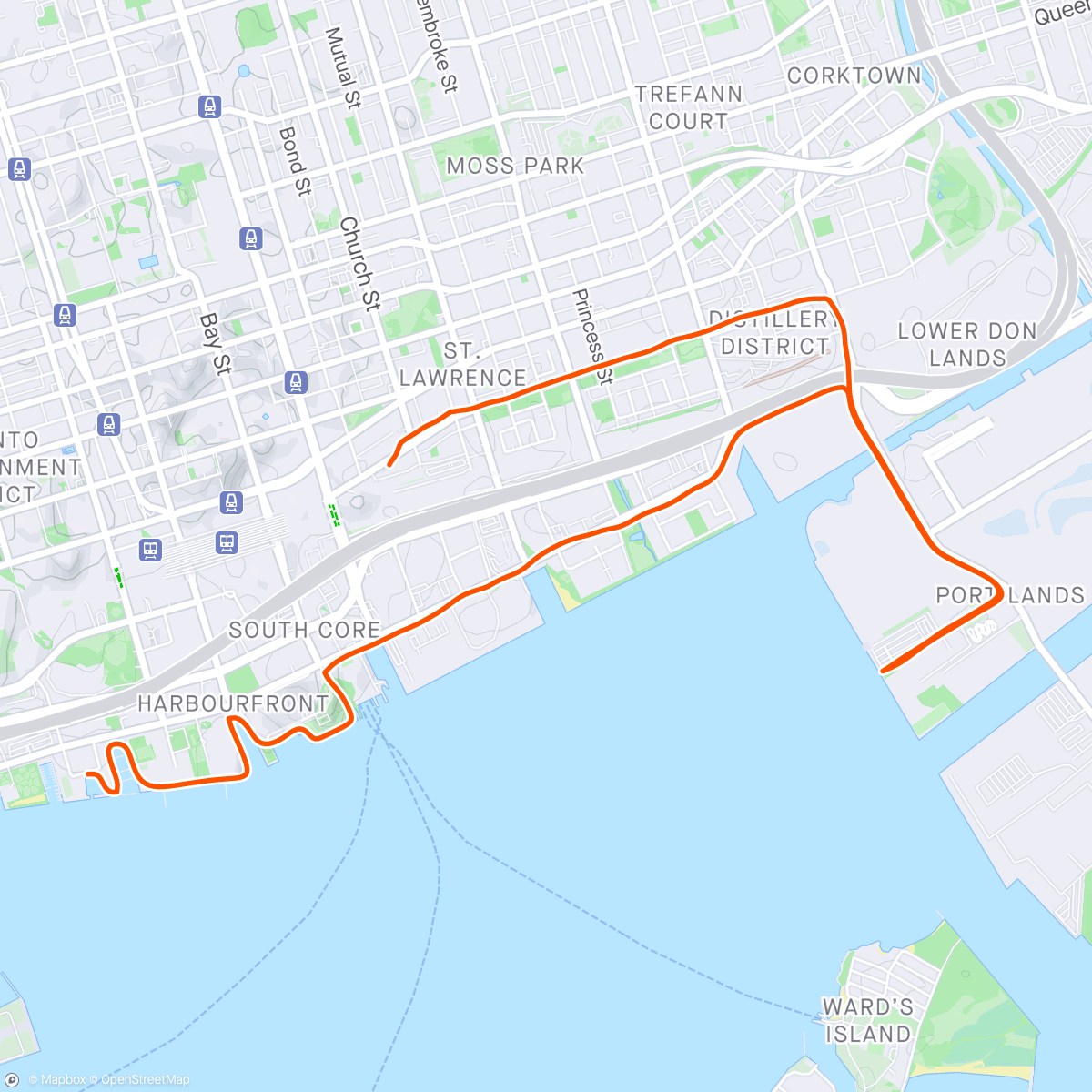 Map of the activity, Toronto waterfront 8k