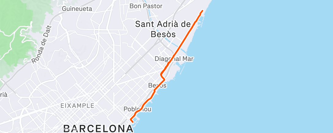 Map of the activity, Carrera de mañana