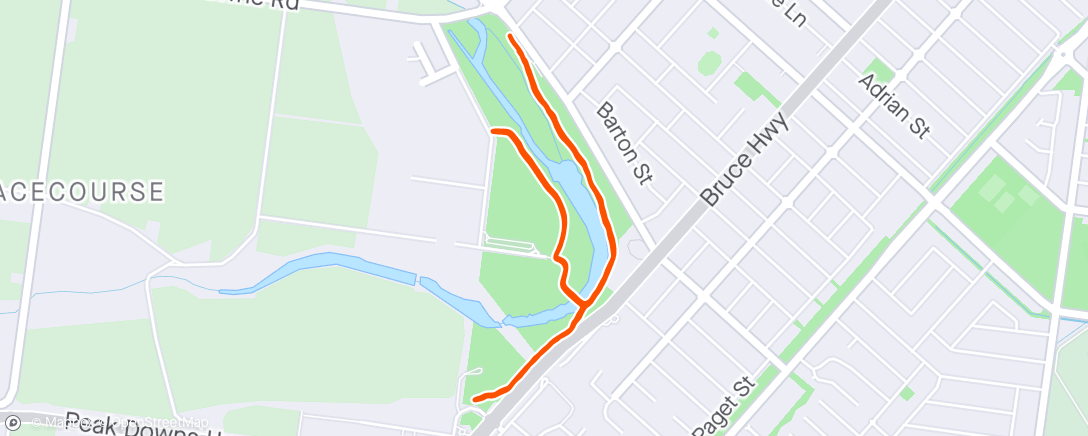 Map of the activity, Parkrun #187