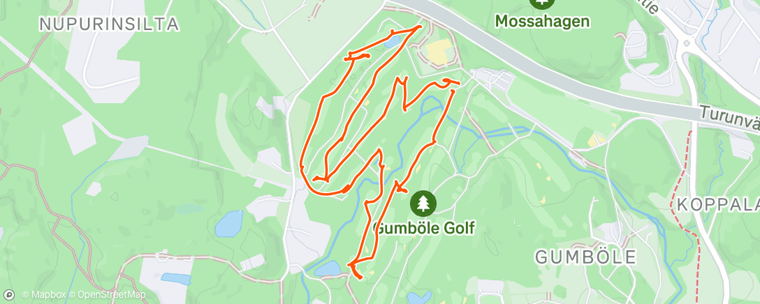 Map of the activity, Afternoon Golf