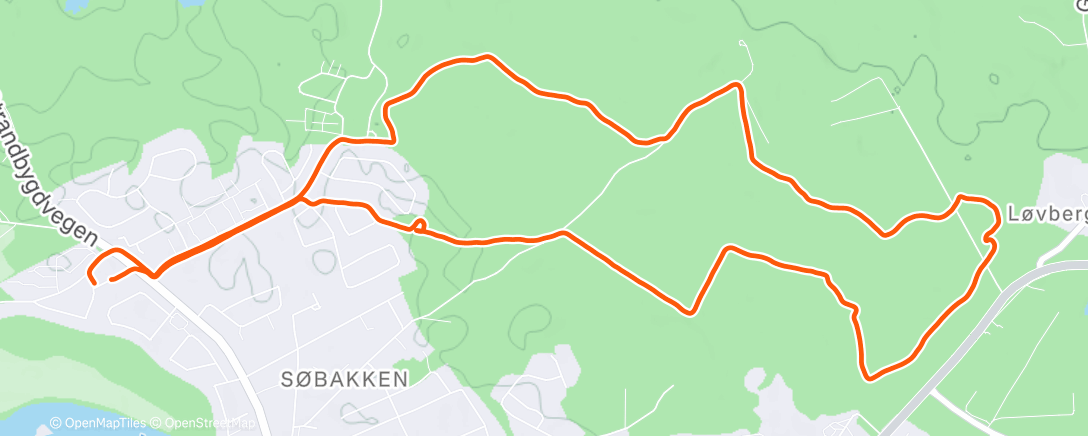 Map of the activity, Afternoon Run