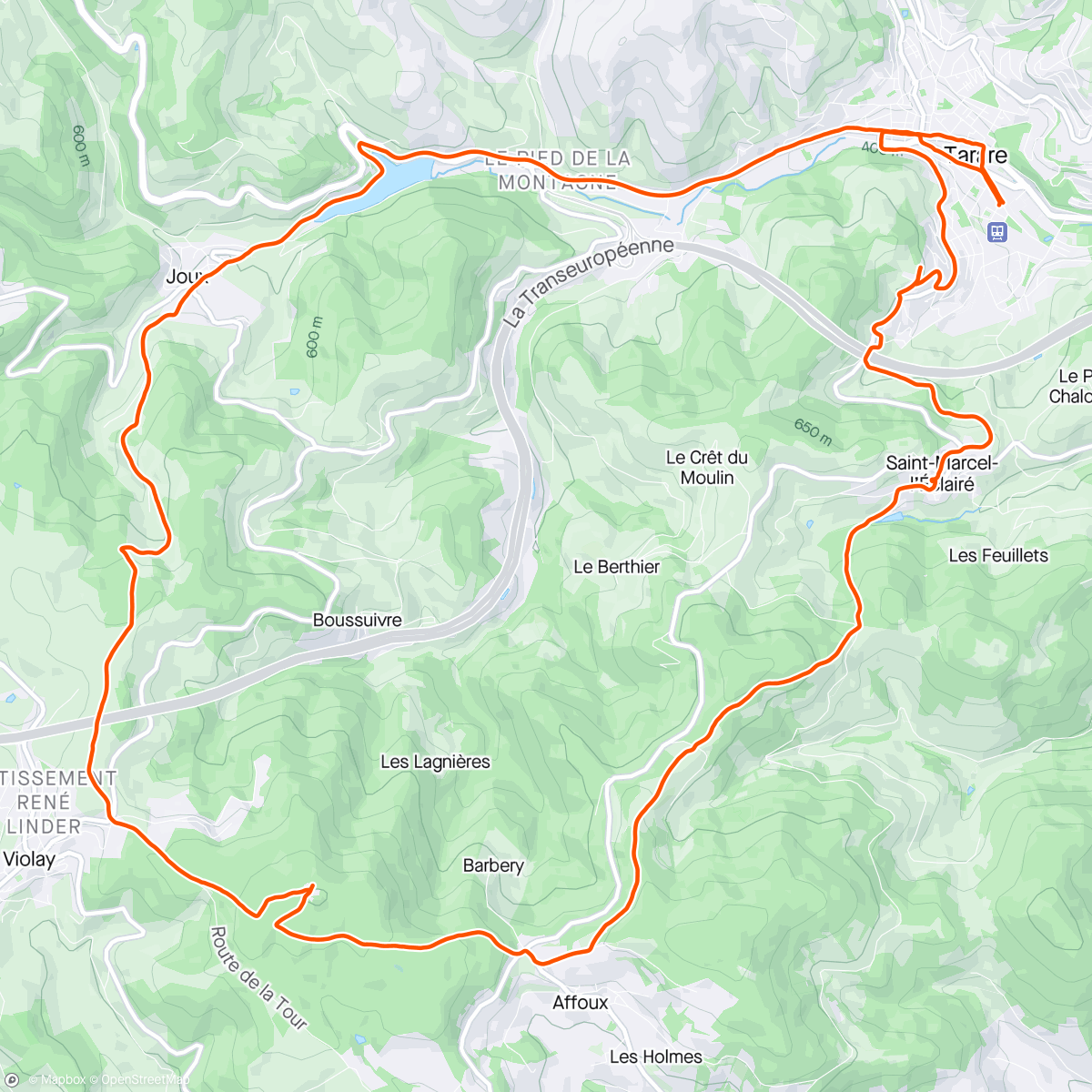 Map of the activity, Tarare / joux / matagrin
