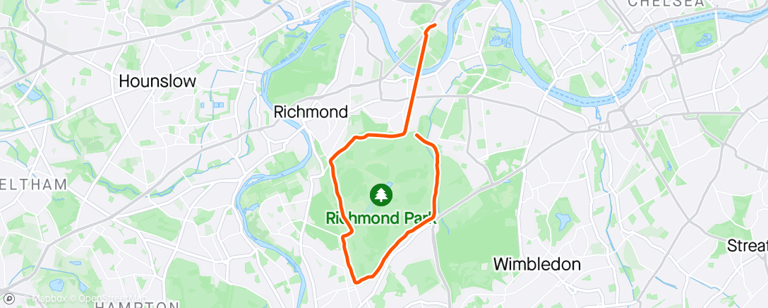 Mapa da atividade, West4 Sunday  richmond park run