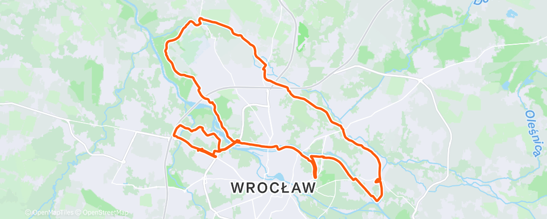 Map of the activity, Cycling