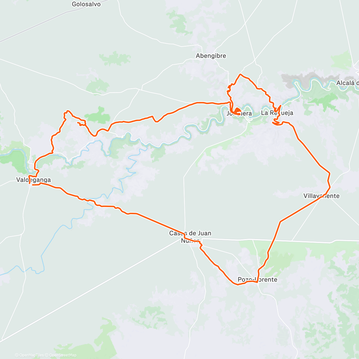 Map of the activity, 50KM VALDEGANGA JORQUERA, GRAVELEANDO, ALMORZANDO Y EXPLORANDO