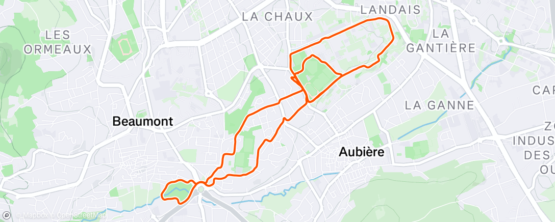 Map of the activity, Course à pied dans l'après-midi