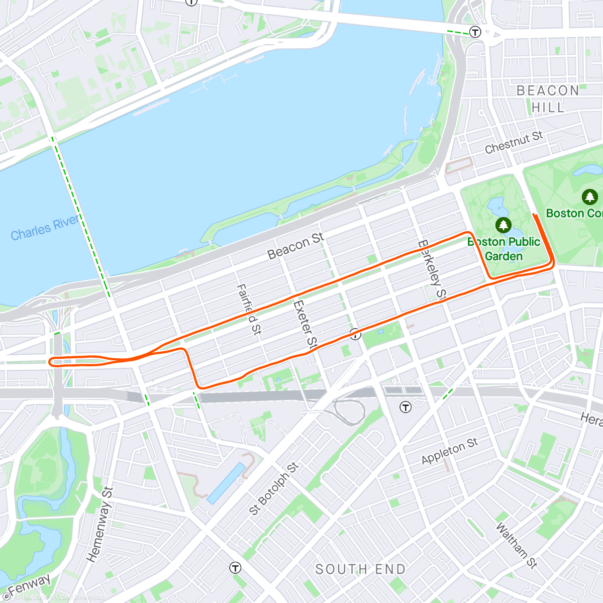 Map of the activity, Boston 5k