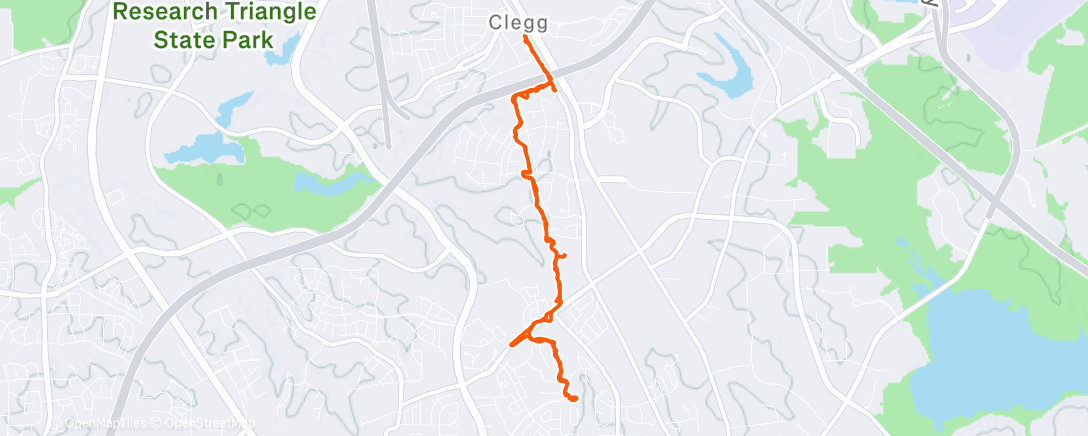 Map of the activity, Afternoon Run
